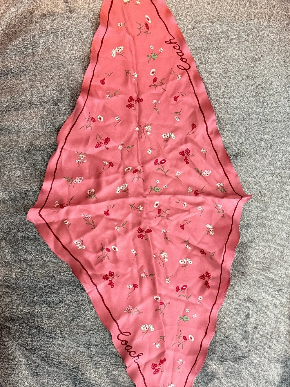 NWT Coach pink floral silk scarf